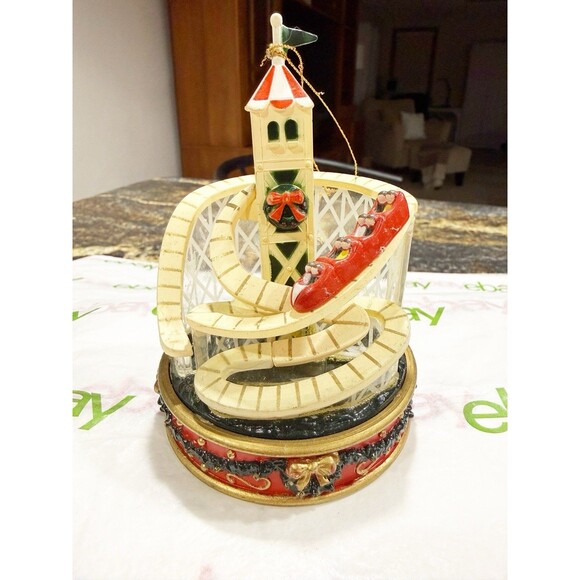 Vtg Roller Coaster Christmas Tree Ornament by The Bradford Novelty Company 90's - Picture 1 of 6